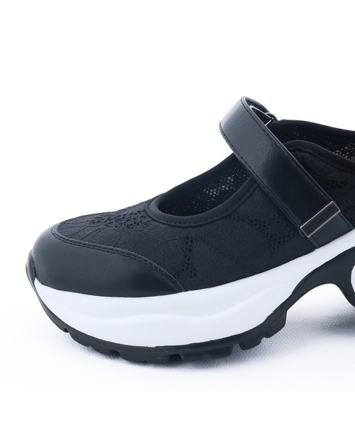 byあしながおじさん（バイアシナガオジサン）の「2WAY厚底バレエスニーカー　8710645（スニーカー・レディース・ピンクベージュ/ブラック/アイボリー・24.5cm/24cm/23.5cm/23cm/22.5cm）」の5枚目の写真