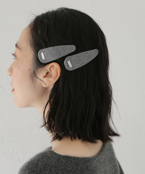 IENA(イエナ)の「HEYEP/ヘイップ Plaid Hair Clips-2 Piece Set ヘアクリップ HP10425(バレッタ/ヘアクリップ・レディース・チャコールグレー・FREE)」の8枚目の写真