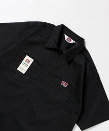BEN DAVIS/WHITE LABEL | 【BEN DAVIS（ベンデイビス）】1/2ZIP S/S SHIRT / ハーフジップ シャツ 半袖 クルーネック ワンポイント ピス ワンポイント 【セットアップ着用可能】(シャツ/ブラウス)