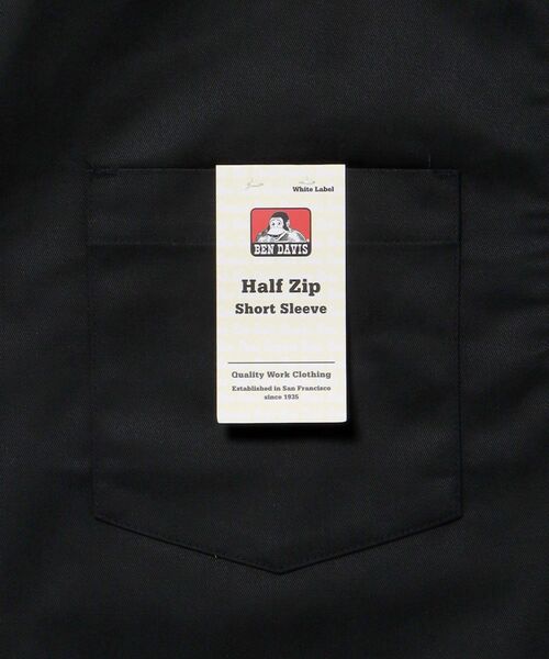 BEN DAVIS/WHITE LABEL(ベンデイビス ホワイトラベル)の「【BEN DAVIS(ベンデイビス)】1/2ZIP S/S SHIRT / ハーフジップ シャツ 半袖 クルーネック ワンポイント ピス ワンポイント 【セットアップ着用可能】(シャツ/ブラウス・メンズ・ネイビー/ベージュ/ダークグリーン/ブルー系その他2/ブラック・X-LARGE/LARGE/MEDIUM)」の10枚目の写真