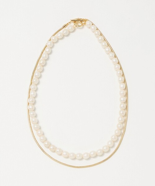 green label relaxing(グリーンレーベルリラクシング)の「バロック フェイクパール&チェーン 3WAY ネックレス(ネックレス・レディース・ゴールド/シルバー・FREE)」の2枚目の写真