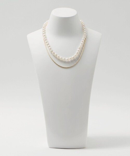 green label relaxing(グリーンレーベルリラクシング)の「バロック フェイクパール&チェーン 3WAY ネックレス(ネックレス・レディース・ゴールド/シルバー・FREE)」の5枚目の写真