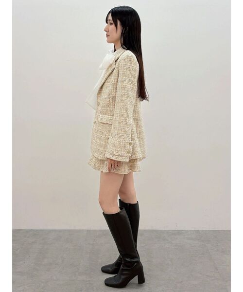 MERCURYDUO(マーキュリーデュオ)の「【セットアップ着用可】フィットアンドフレアツイードジャケット(テーラードジャケット・レディース・ブルー/ベージュ・SMALL/MEDIUM)」の13枚目の写真