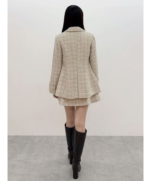 MERCURYDUO(マーキュリーデュオ)の「【セットアップ着用可】フィットアンドフレアツイードジャケット(テーラードジャケット・レディース・ブルー/ベージュ・SMALL/MEDIUM)」の14枚目の写真