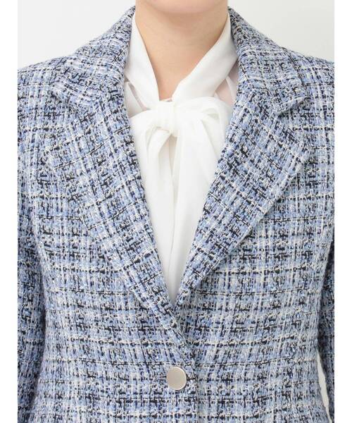 セットアップ着用可】フィットアンドフレアツイードジャケット