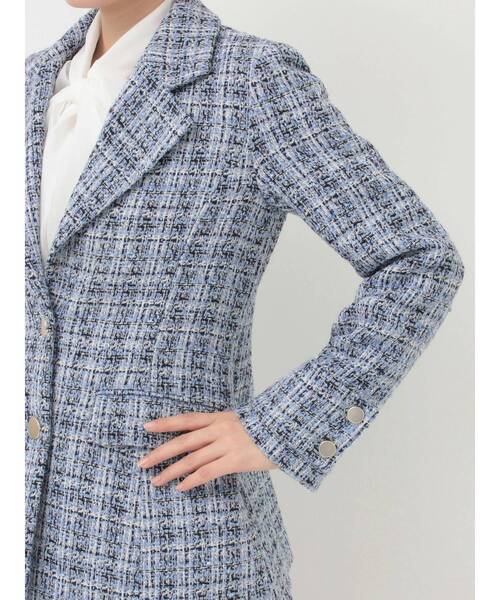 セットアップ着用可】フィットアンドフレアツイードジャケット