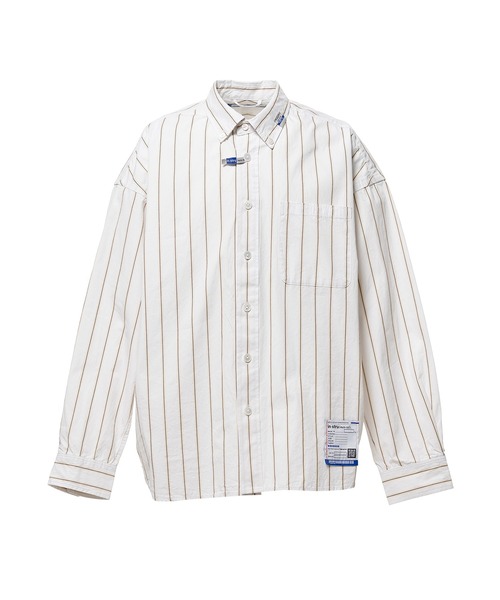 In・stru(men-tal).(インストルメンタル)の「Cotton High Density Stripe Long-sleeve Shirt(シャツ/ブラウス・メンズ・ホワイト/ライトブルー/ブラック・44)」の1枚目の写真