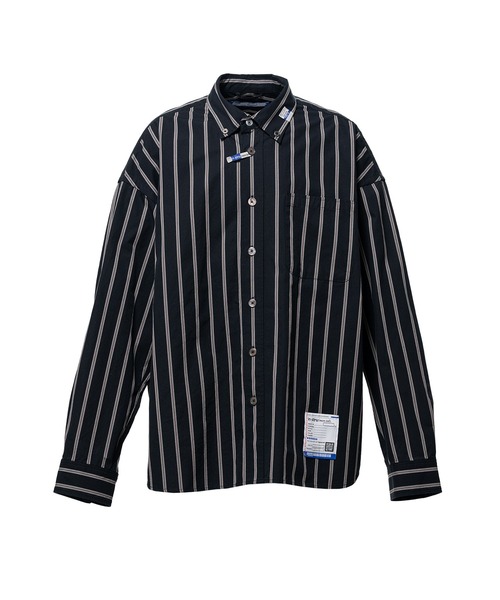 In・stru(men-tal).(インストルメンタル)の「Cotton High Density Stripe Long-sleeve Shirt(シャツ/ブラウス・メンズ・ホワイト/ライトブルー/ブラック・44)」の2枚目の写真