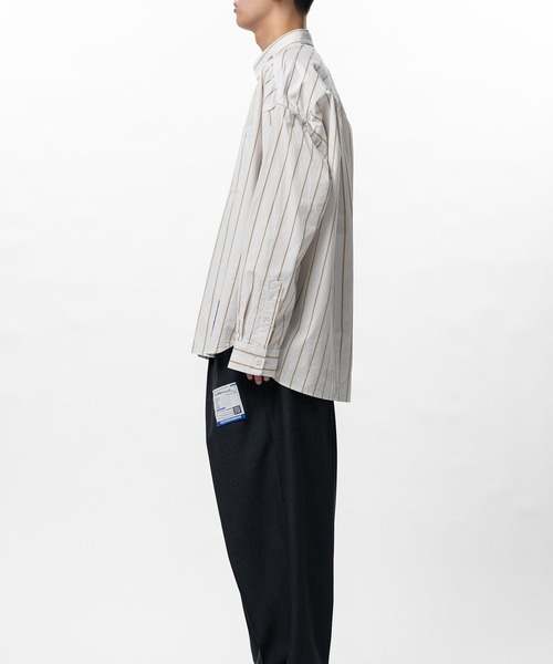 In・stru(men-tal).(インストルメンタル)の「Cotton High Density Stripe Long-sleeve Shirt(シャツ/ブラウス・メンズ・ホワイト/ライトブルー/ブラック・44)」の6枚目の写真