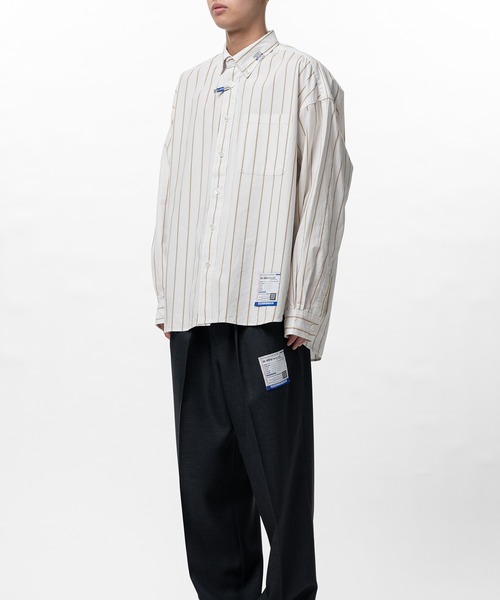 In・stru(men-tal).(インストルメンタル)の「Cotton High Density Stripe Long-sleeve Shirt(シャツ/ブラウス・メンズ・ホワイト/ライトブルー/ブラック・44)」の9枚目の写真