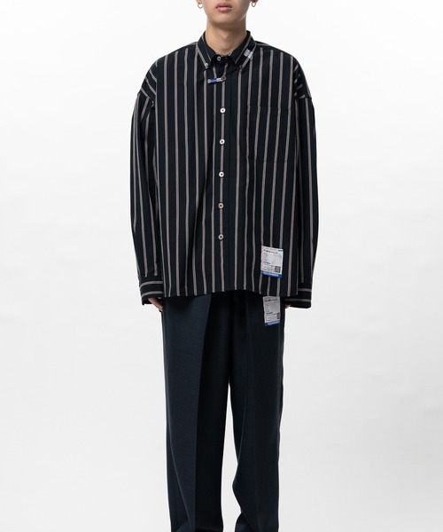 In・stru(men-tal).(インストルメンタル)の「Cotton High Density Stripe Long-sleeve Shirt(シャツ/ブラウス・メンズ・ホワイト/ライトブルー/ブラック・44)」の11枚目の写真