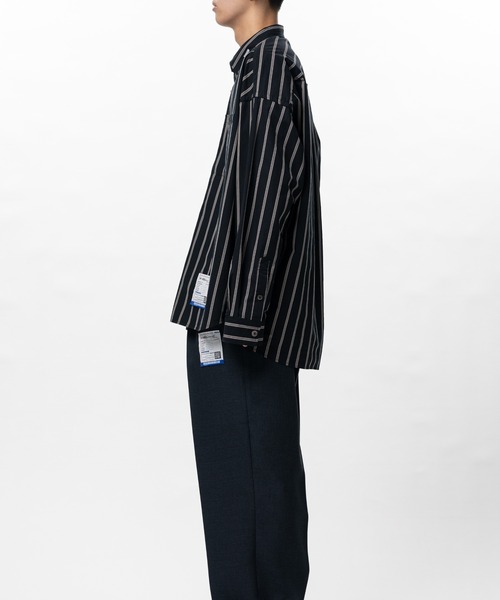 In・stru(men-tal).(インストルメンタル)の「Cotton High Density Stripe Long-sleeve Shirt(シャツ/ブラウス・メンズ・ホワイト/ライトブルー/ブラック・44)」の12枚目の写真