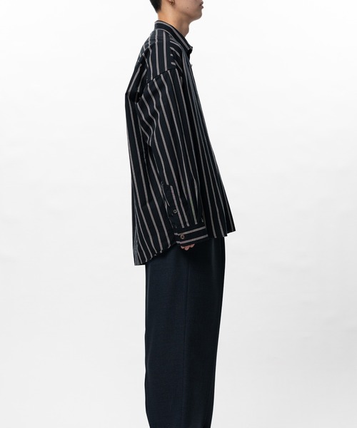 In・stru(men-tal).(インストルメンタル)の「Cotton High Density Stripe Long-sleeve Shirt(シャツ/ブラウス・メンズ・ホワイト/ライトブルー/ブラック・44)」の14枚目の写真