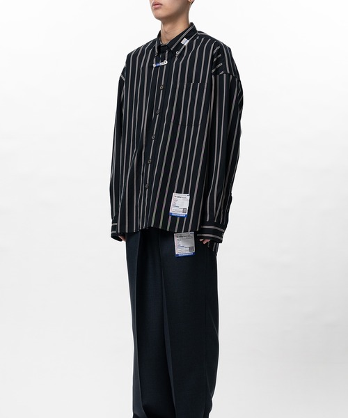 In・stru(men-tal).(インストルメンタル)の「Cotton High Density Stripe Long-sleeve Shirt(シャツ/ブラウス・メンズ・ホワイト/ライトブルー/ブラック・44)」の15枚目の写真