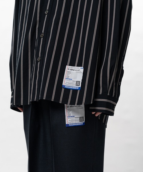 In・stru(men-tal).(インストルメンタル)の「Cotton High Density Stripe Long-sleeve Shirt(シャツ/ブラウス・メンズ・ホワイト/ライトブルー/ブラック・44)」の16枚目の写真
