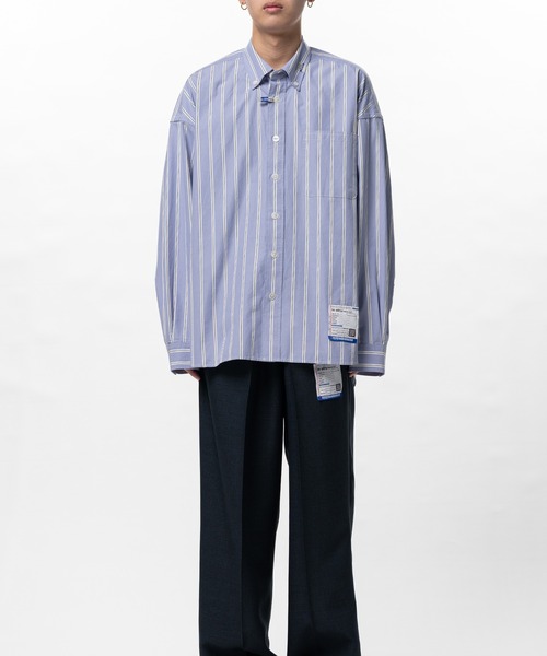 In・stru(men-tal).(インストルメンタル)の「Cotton High Density Stripe Long-sleeve Shirt(シャツ/ブラウス・メンズ・ホワイト/ライトブルー/ブラック・44)」の18枚目の写真