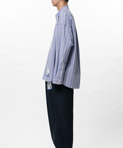 In・stru(men-tal).(インストルメンタル)の「Cotton High Density Stripe Long-sleeve Shirt(シャツ/ブラウス・メンズ・ホワイト/ライトブルー/ブラック・44)」の19枚目の写真