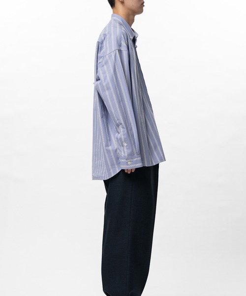In・stru(men-tal).(インストルメンタル)の「Cotton High Density Stripe Long-sleeve Shirt(シャツ/ブラウス・メンズ・ホワイト/ライトブルー/ブラック・44)」の21枚目の写真