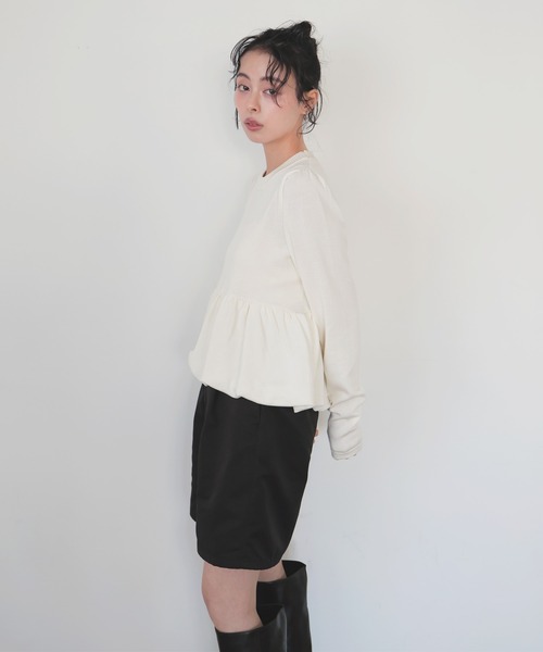 LIAN（リアン）の「ペプラムニットプルオーバー（ニット/セーター・レディース・ピンク/イエロー/グレー/アイボリー/ブラック・FREE）」の10枚目の写真