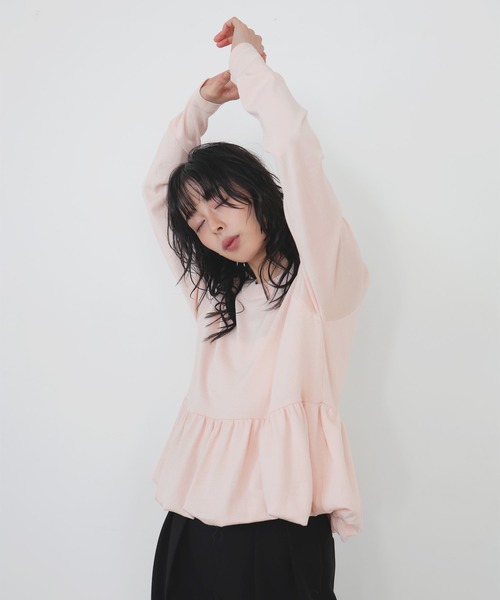 LIAN（リアン）の「ペプラムニットプルオーバー（ニット/セーター・レディース・ピンク/イエロー/グレー/アイボリー/ブラック・FREE）」の13枚目の写真