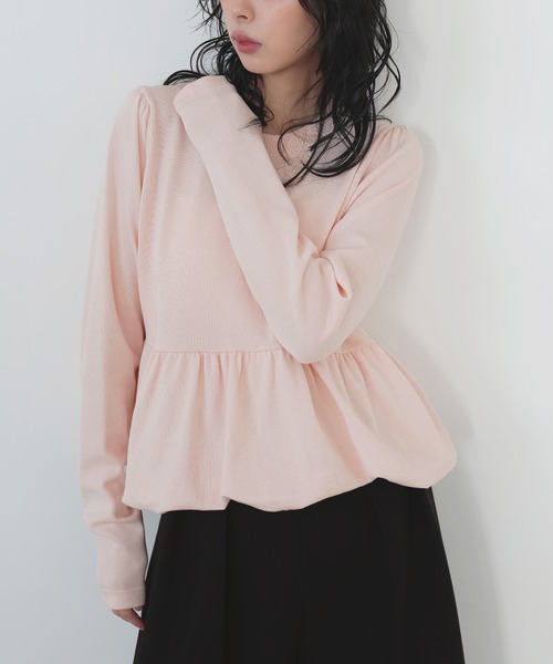 LIAN（リアン）の「ペプラムニットプルオーバー（ニット/セーター・レディース・ピンク/イエロー/グレー/アイボリー/ブラック・FREE）」の14枚目の写真