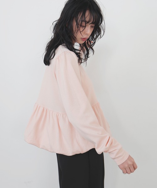 LIAN（リアン）の「ペプラムニットプルオーバー（ニット/セーター・レディース・ピンク/イエロー/グレー/アイボリー/ブラック・FREE）」の15枚目の写真