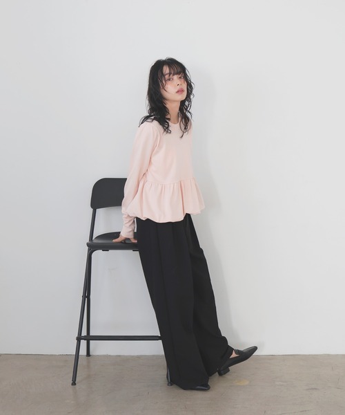 LIAN（リアン）の「ペプラムニットプルオーバー（ニット/セーター・レディース・ピンク/イエロー/グレー/アイボリー/ブラック・FREE）」の17枚目の写真