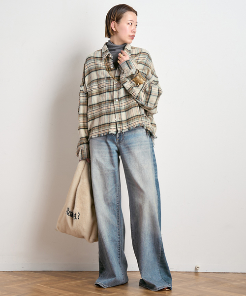 SKIN(スキン)の「【SKIN/スキン】Shaggy print Bag(トートバッグ・レディース・ブラウン/アイボリー・FREE)」の5枚目の写真