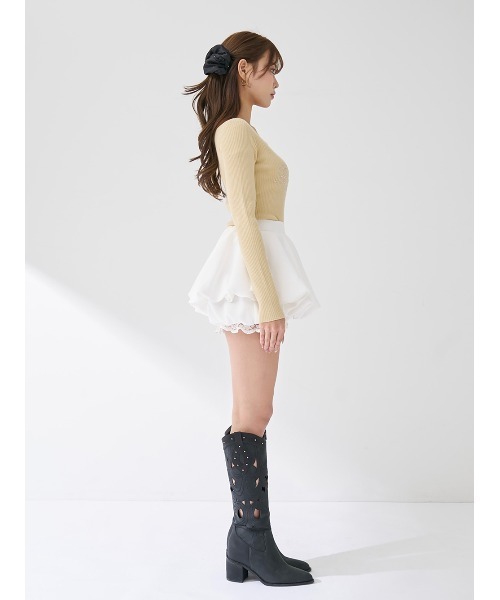 Darich（ダーリッチ）の「ボリュームバルーンミニスカート（スカート・レディース・グレー/ブラック/ホワイト・FREE/FL）」の9枚目の写真