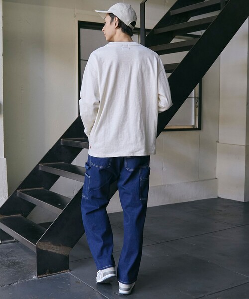 SMITH'S(スミス)の「SMITH'S(スミス)別注ヘンリーネックTシャツ(Tシャツ/カットソー・メンズ・ブラック/オフホワイト・S/M/L/XL)」の4枚目の写真