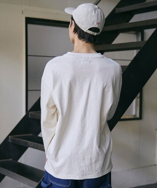 SMITH'S(スミス)の「SMITH'S(スミス)別注ヘンリーネックTシャツ(Tシャツ/カットソー・メンズ・ブラック/オフホワイト・S/M/L/XL)」の6枚目の写真