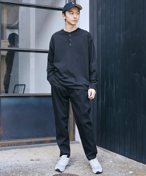 SMITH'S(スミス)の「SMITH'S(スミス)別注ヘンリーネックTシャツ(Tシャツ/カットソー・メンズ・ブラック/オフホワイト・S/M/L/XL)」の8枚目の写真