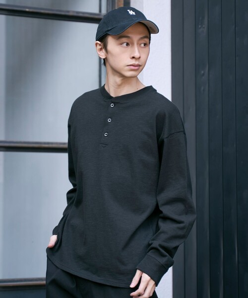 SMITH'S(スミス)の「SMITH'S(スミス)別注ヘンリーネックTシャツ(Tシャツ/カットソー・メンズ・ブラック/オフホワイト・S/M/L/XL)」の11枚目の写真