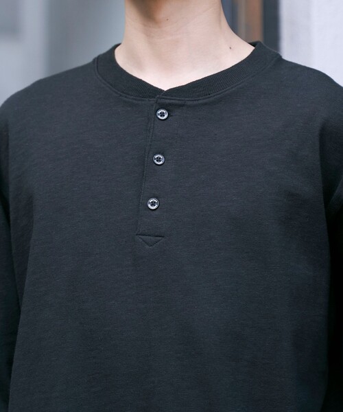 SMITH'S(スミス)の「SMITH'S(スミス)別注ヘンリーネックTシャツ(Tシャツ/カットソー・メンズ・ブラック/オフホワイト・S/M/L/XL)」の13枚目の写真