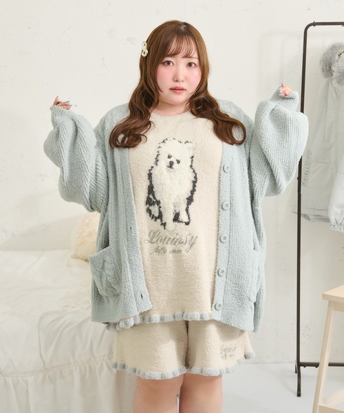 Louiosy(ルオシー)の「【Louiosy】【大きいサイズ】フラッフィーケーブルカーディガン(カーディガン/ボレロ・レディース・アイボリー/ライトブルー・LL/4L)」の18枚目の写真