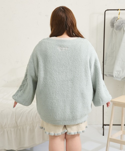 Louiosy(ルオシー)の「【Louiosy】【大きいサイズ】フラッフィーケーブルカーディガン(カーディガン/ボレロ・レディース・アイボリー/ライトブルー・LL/4L)」の19枚目の写真
