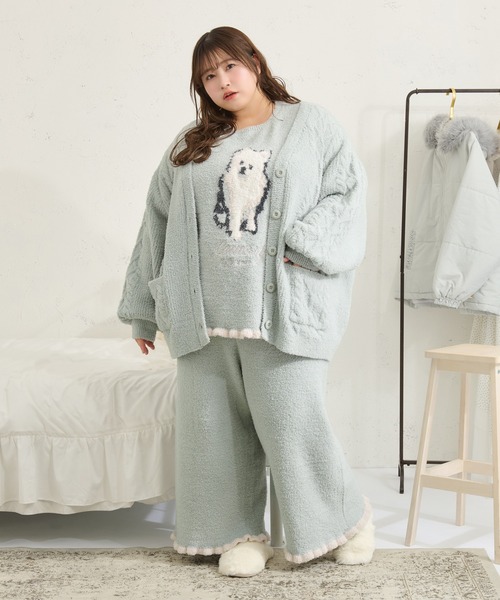 Louiosy(ルオシー)の「【Louiosy】【大きいサイズ】フラッフィーケーブルカーディガン(カーディガン/ボレロ・レディース・アイボリー/ライトブルー・LL/4L)」の16枚目の写真