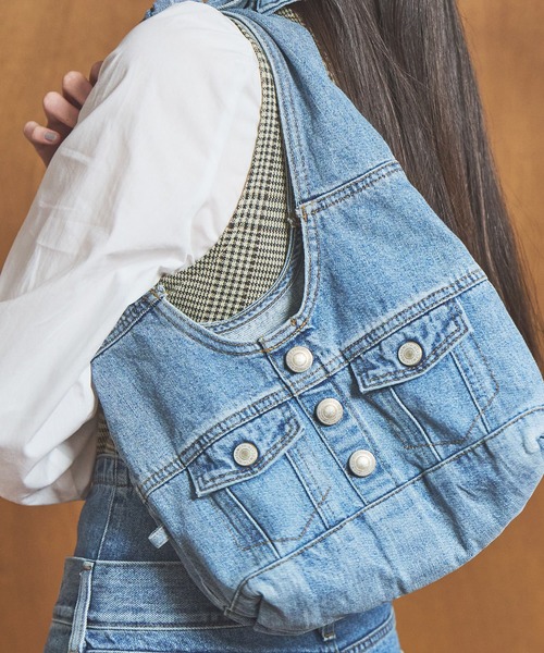 SOMETHING（サムシング）の「atelier SOMETHING　JACKET DETAIL BAG (SMALL)（トートバッグ・レディース・ブルー・FREE）」の4枚目の写真