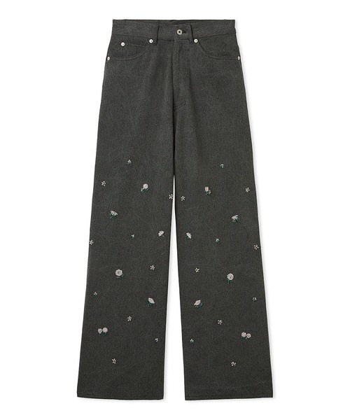 FURFUR（ファーファー）の「ビーズ刺繍デニムパンツ（デニムパンツ・レディース・グレー/ブルー/ライトブルー・0/1）」の2枚目の写真
