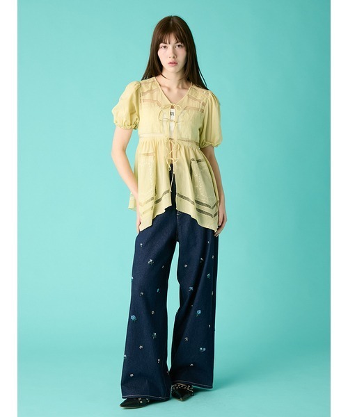 FURFUR（ファーファー）の「ビーズ刺繍デニムパンツ（デニムパンツ・レディース・グレー/ブルー/ライトブルー・0/1）」の17枚目の写真