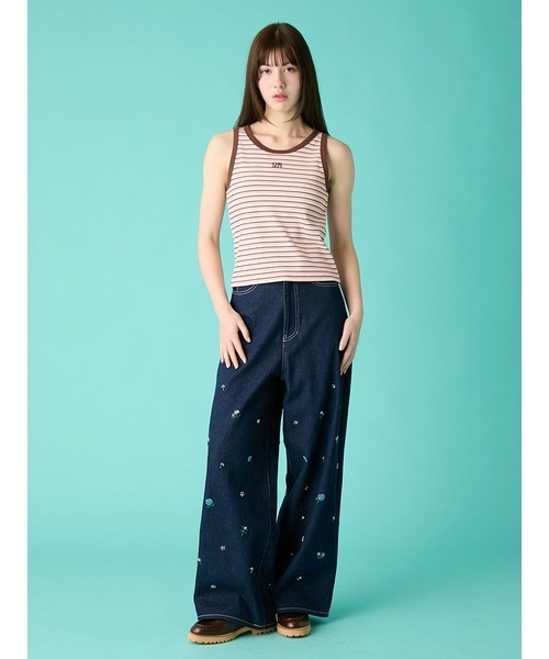 FURFUR（ファーファー）の「ビーズ刺繍デニムパンツ（デニムパンツ・レディース・グレー/ブルー/ライトブルー・0/1）」の18枚目の写真