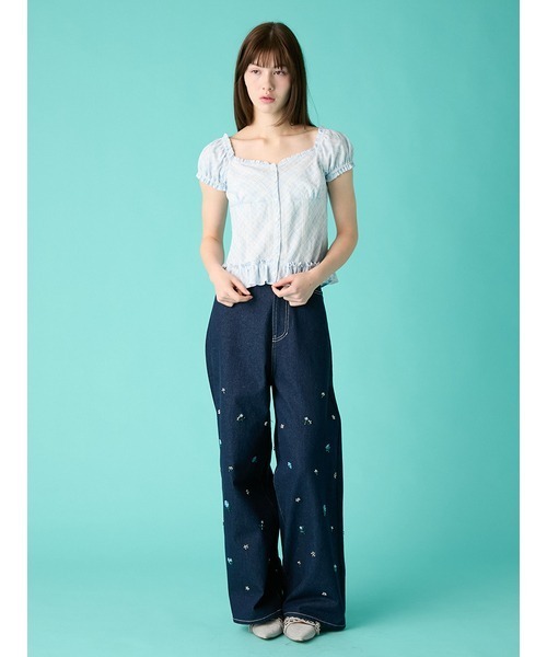 FURFUR（ファーファー）の「ビーズ刺繍デニムパンツ（デニムパンツ・レディース・グレー/ブルー/ライトブルー・0/1）」の20枚目の写真