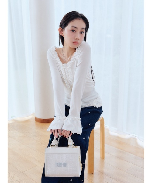 FURFUR（ファーファー）の「ビーズ刺繍デニムパンツ（デニムパンツ・レディース・グレー/ブルー/ライトブルー・0/1）」の8枚目の写真