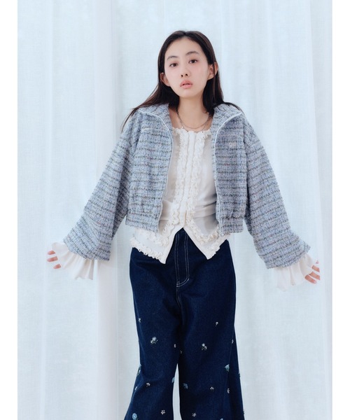 FURFUR（ファーファー）の「ビーズ刺繍デニムパンツ（デニムパンツ・レディース・グレー/ブルー/ライトブルー・0/1）」の10枚目の写真