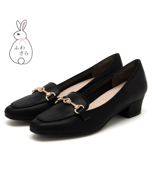 JELLY BEANS（ジェリービーンズ）の「<ふわさら>サークルビジュービットローファーパンプス(204-69112)JELLY BEANS(ジェリービーンズ)（パンプス・レディース・ブラック・21.5/22/22.5/23/23.5/24/24.5/25/25.5）」の5枚目の写真