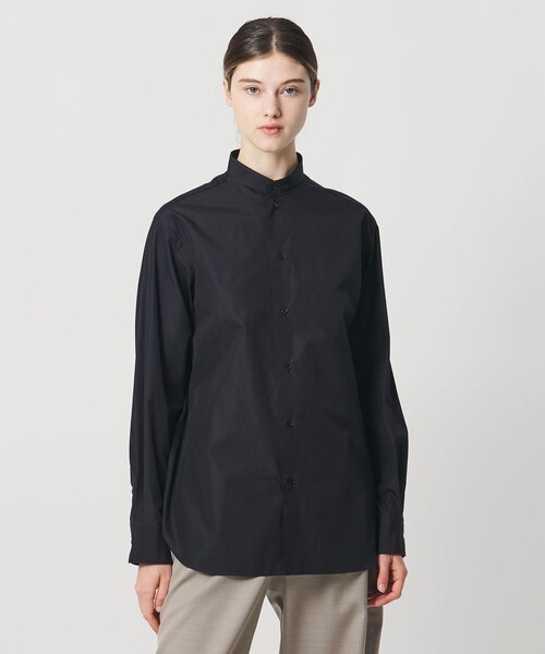 LOEFF(ロエフ)コットンブロードバンドカラーシャツ　サイズ1 LOEFF＞コットン ブロード バンドカラー シャツ（シャツ/ブラウス