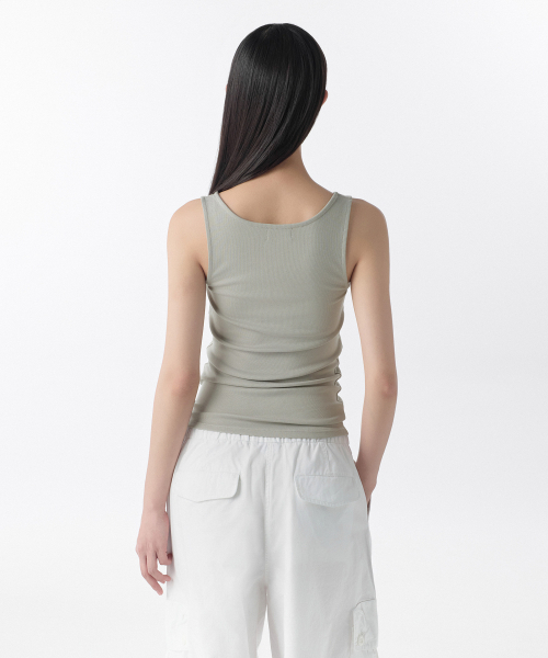 MUSINSA STANDARD WOMAN（ムシンサスタンダードウーマン）の「ウィメンズソフトジャージヘンリータンクトップ[ライトグレー]（Tシャツ/カットソー・レディース・その他・SMALL/MEDIUM/LARGE/X-SMALL）」の3枚目の写真