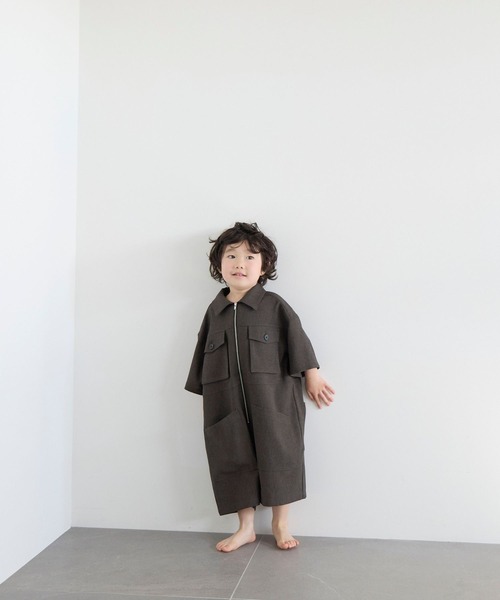 LOWRYS FARM(ローリーズファーム)の「ホップサックオールインワン 603592(つなぎ/オールインワン・キッズ・チャコールグレー/ベージュ/ブラウン系その他・140cm/130cm/120cm/110cm/150cm)」の2枚目の写真