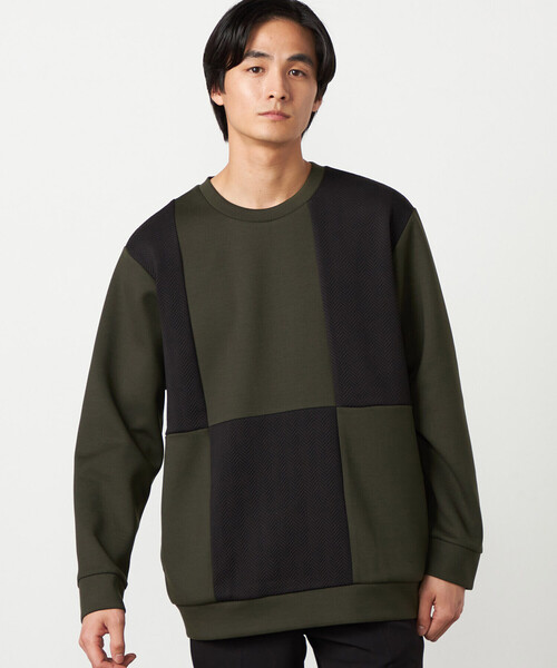 COMME CA ISM(コムサイズム)の「ヘリンボーンコンビ プルオーバー(Tシャツ/カットソー・メンズ・ホワイト/カーキ/ブラック・LARGE/MEDIUM)」の3枚目の写真