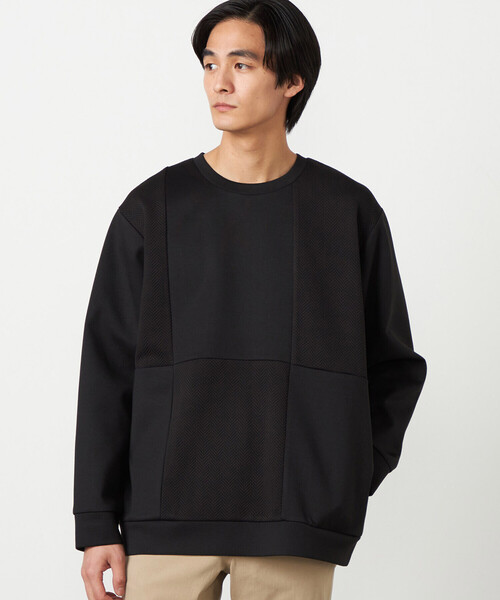 COMME CA ISM(コムサイズム)の「ヘリンボーンコンビ プルオーバー(Tシャツ/カットソー・メンズ・ホワイト/カーキ/ブラック・LARGE/MEDIUM)」の2枚目の写真